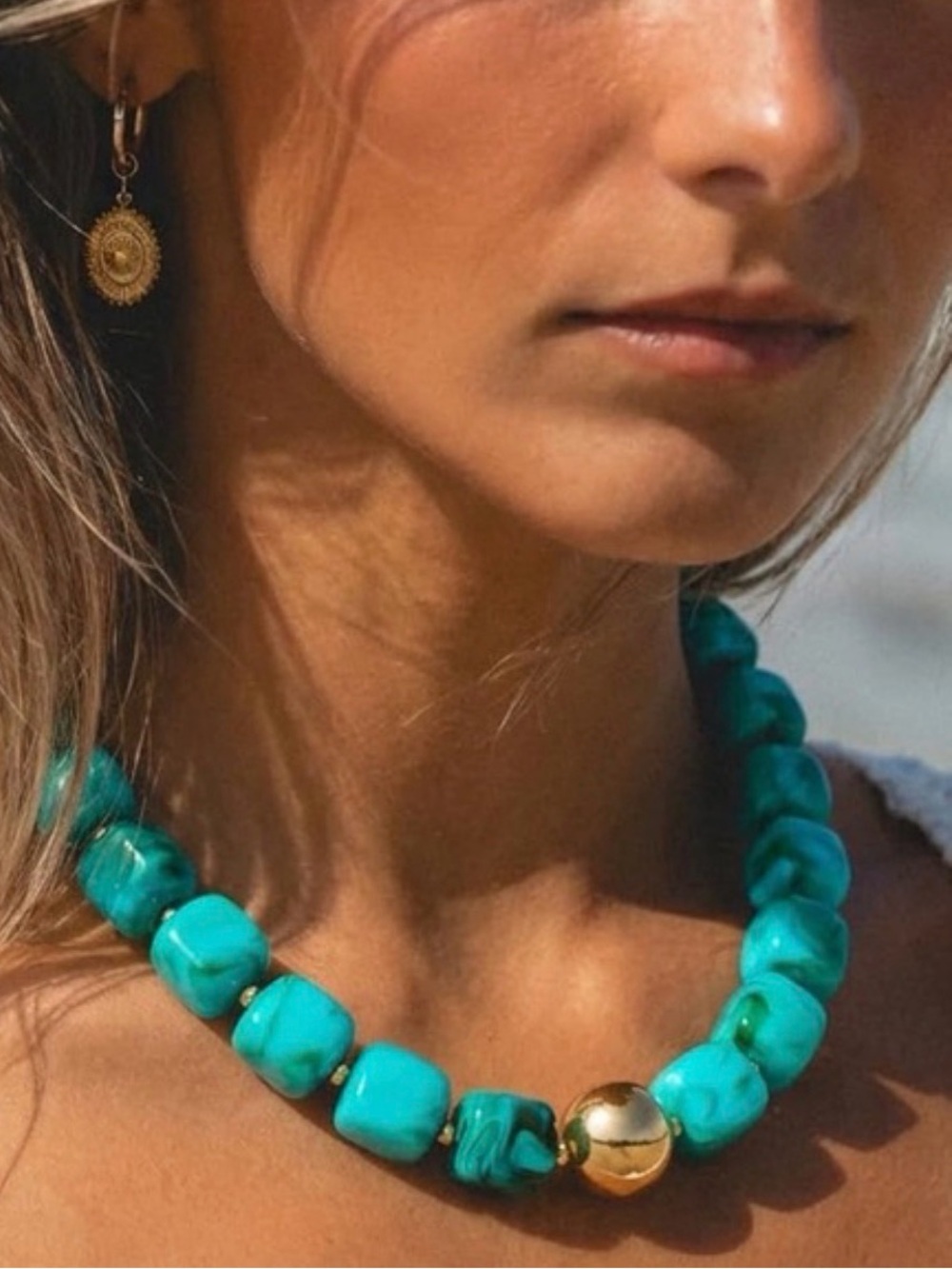 New! Turquoise Bead Necklace - Jewelry
